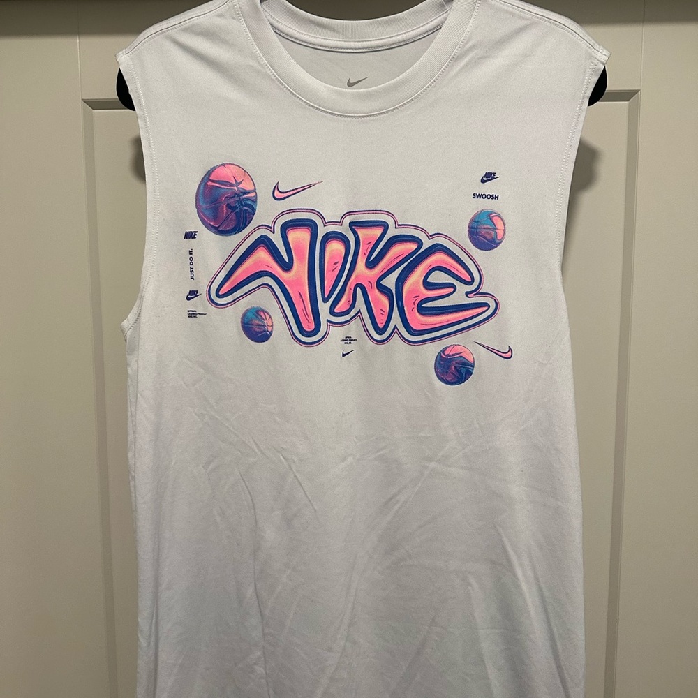 Nike White Dri‑Fit Tank